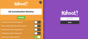 Kahoot screens