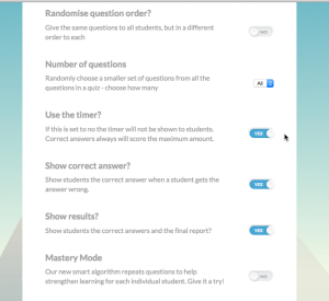 quizalize options