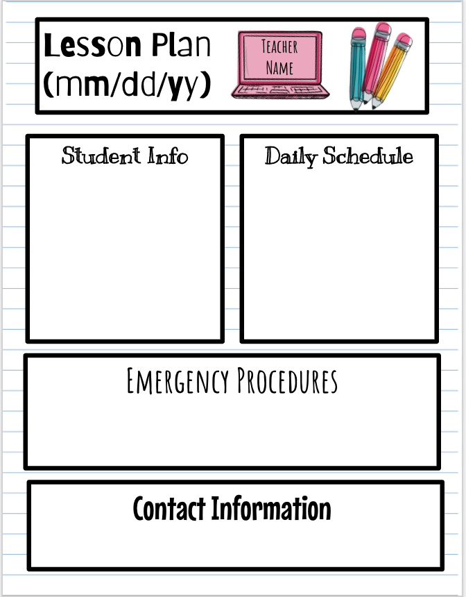 Easy Tricks and a Template for Sub-Plans - Teaching with Technology