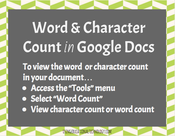 Google Docs And Character Count Teaching With Technology